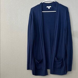 Deep Blue Open Cardigan Size Large